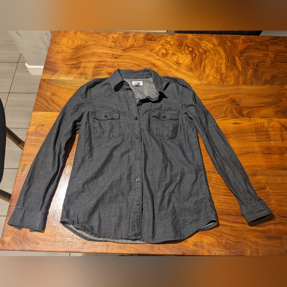 Old Navy - Button-Up Collared Shirt 978519 | Size XS | Gray Chambray